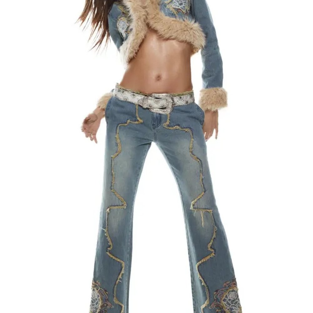 Jaded London SOLDOUT Y2K Crimson Jeans - Low Rise Boyfriend Fit Size W28